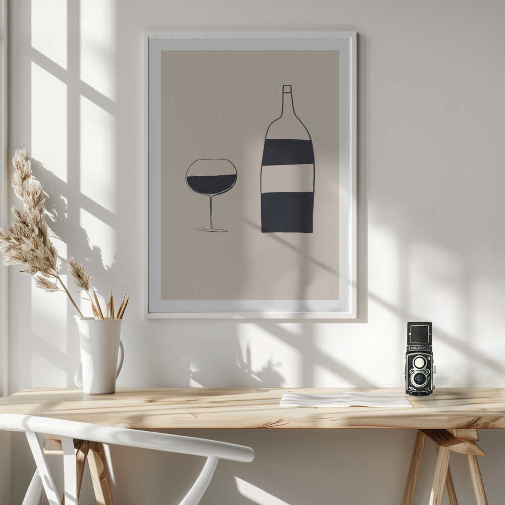 Minimalist Wine Still Life, arte de Ivy Green Illustrations