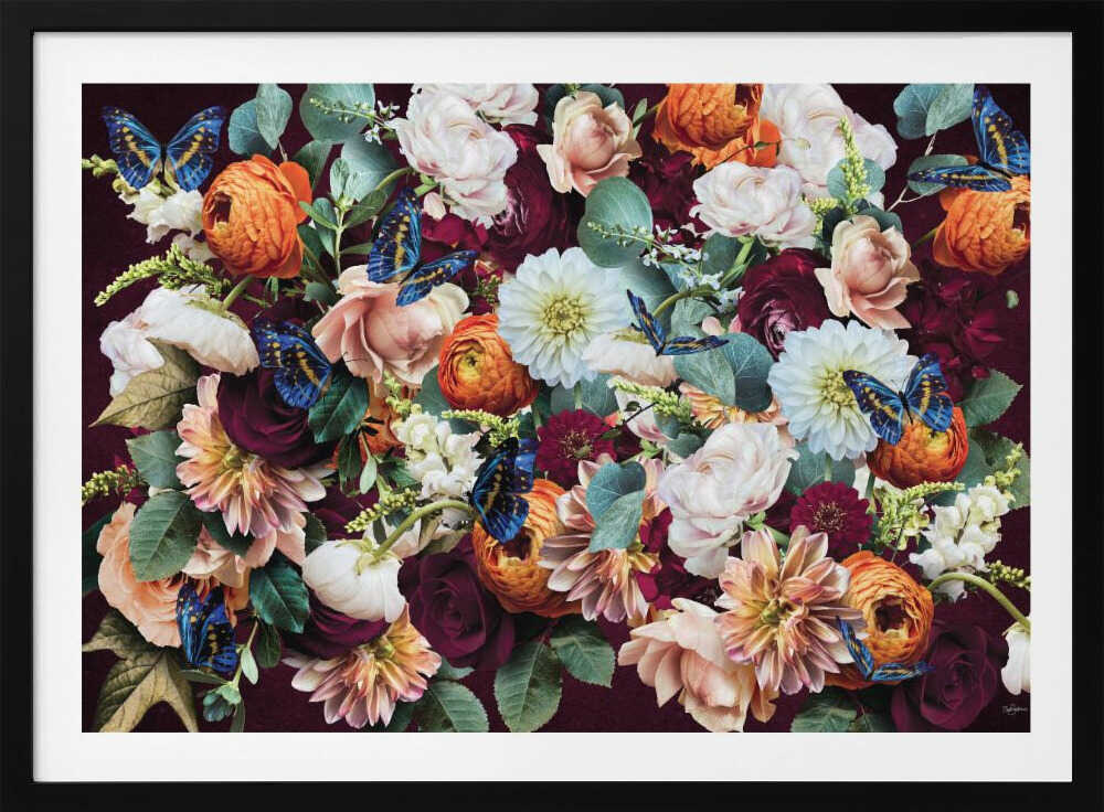 Lush Floral Butterflies, arte de Sue Skellern
