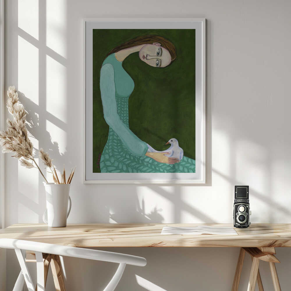 Serene Woman and Dove, arte de Sharyn Bursic