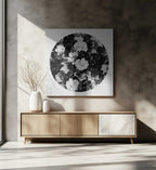 Monochrome Peonies and Butterflies, arte de Sue Skellern