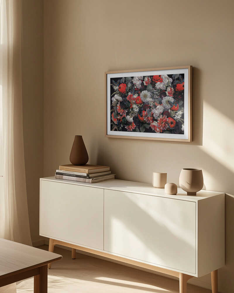 Dark Floral Butterflies, arte de Sue Skellern