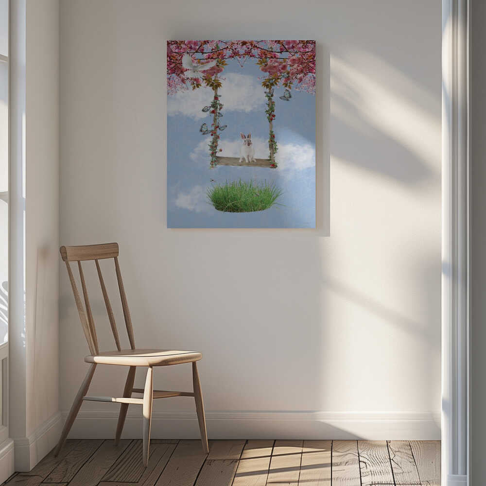 Whimsical Rabbit Swing, arte de Sue Skellern