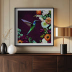 Vibrant Floral Hummingbird, arte de Sue Skellern