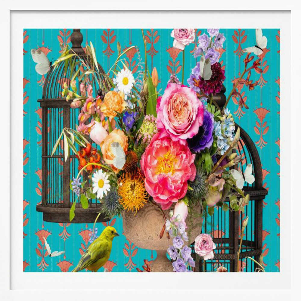 Vibrant Floral Aviary, arte de Sue Skellern