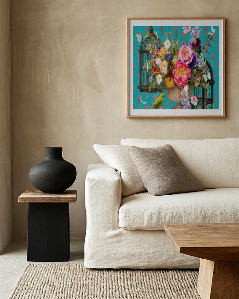Vibrant Floral Aviary, arte de Sue Skellern