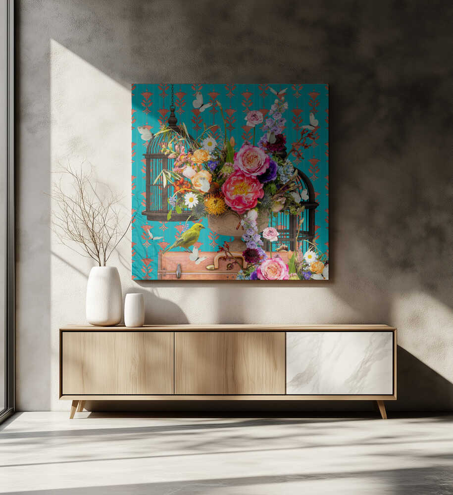 Vibrant Floral Aviary, arte de Sue Skellern