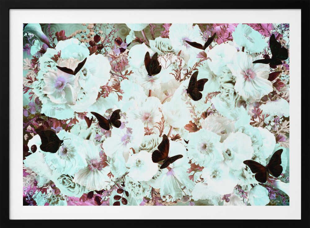 White Blooms And Butterflies, arte de Sue Skellern
