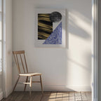 Modern Gold Blue Shapes, arte de Little Dean