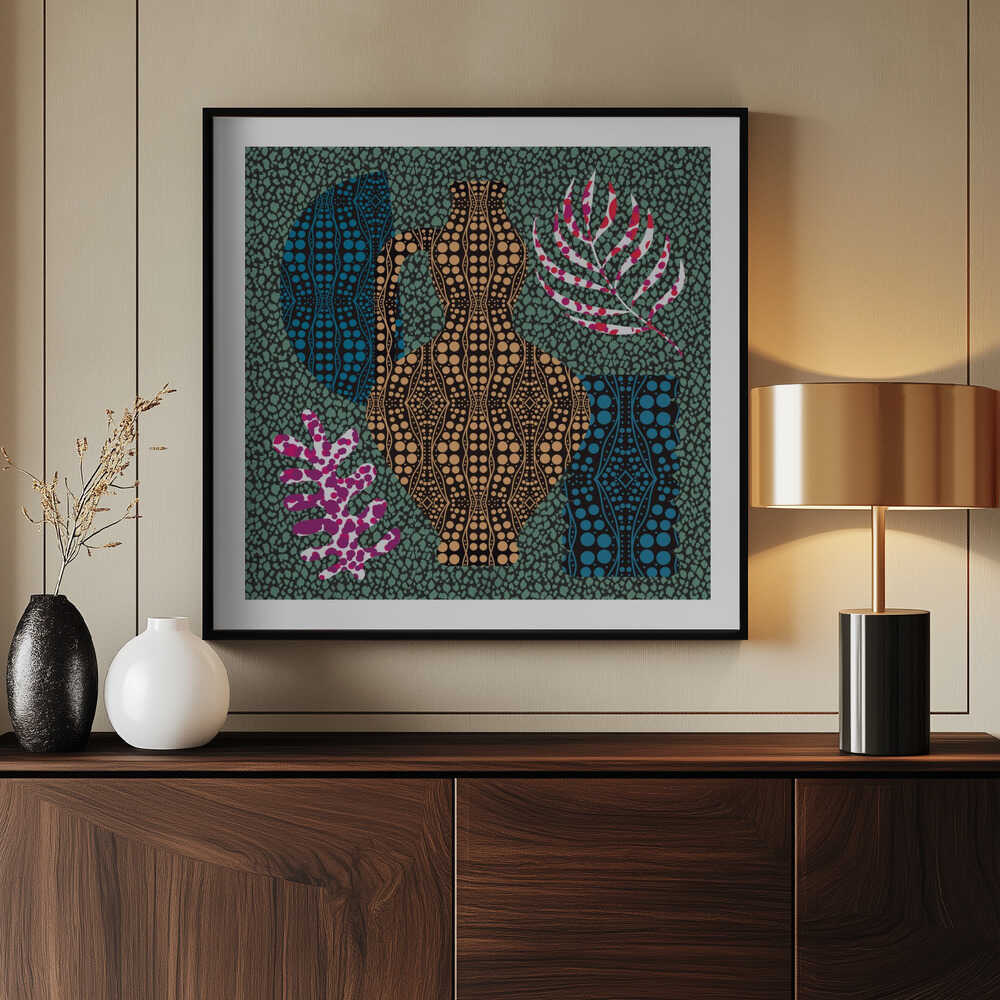 Patterned Pitcher Still Life, arte de Little Dean