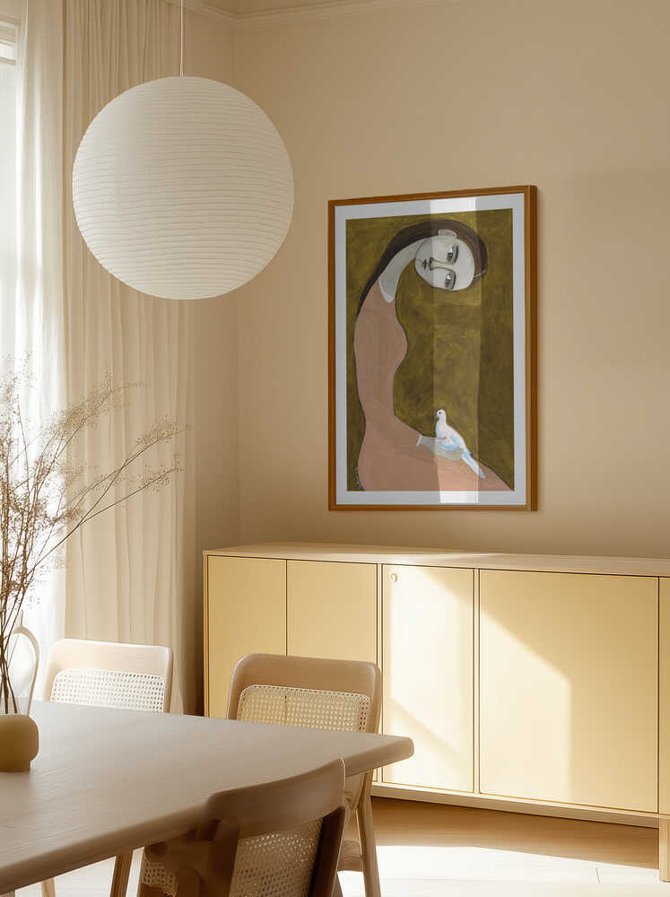 Serene Woman and Dove, arte de Sharyn Bursic