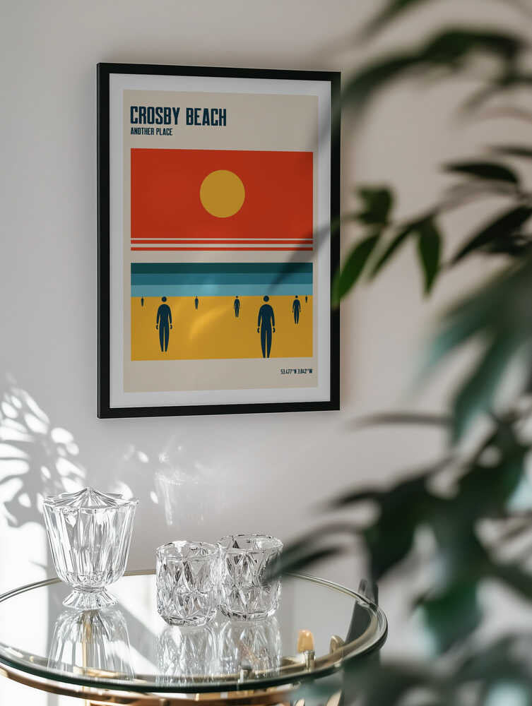 Crosby Beach Sun and Figures, arte de Retrodrome