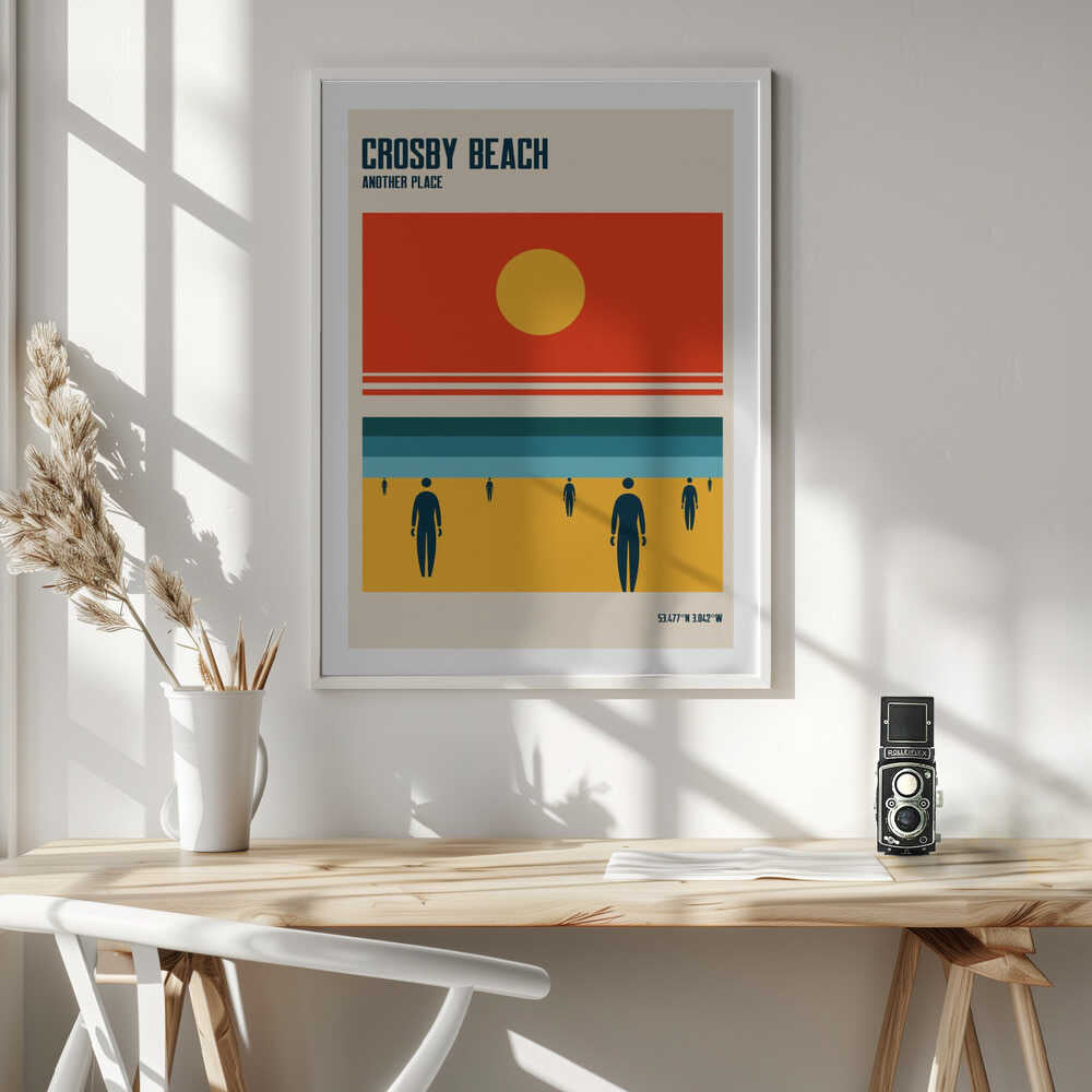 Crosby Beach Sun and Figures, arte de Retrodrome