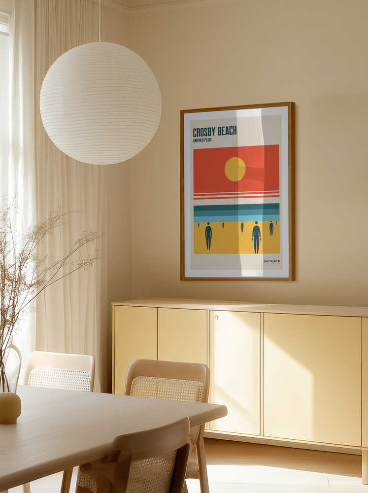 Crosby Beach Sun and Figures, arte de Retrodrome