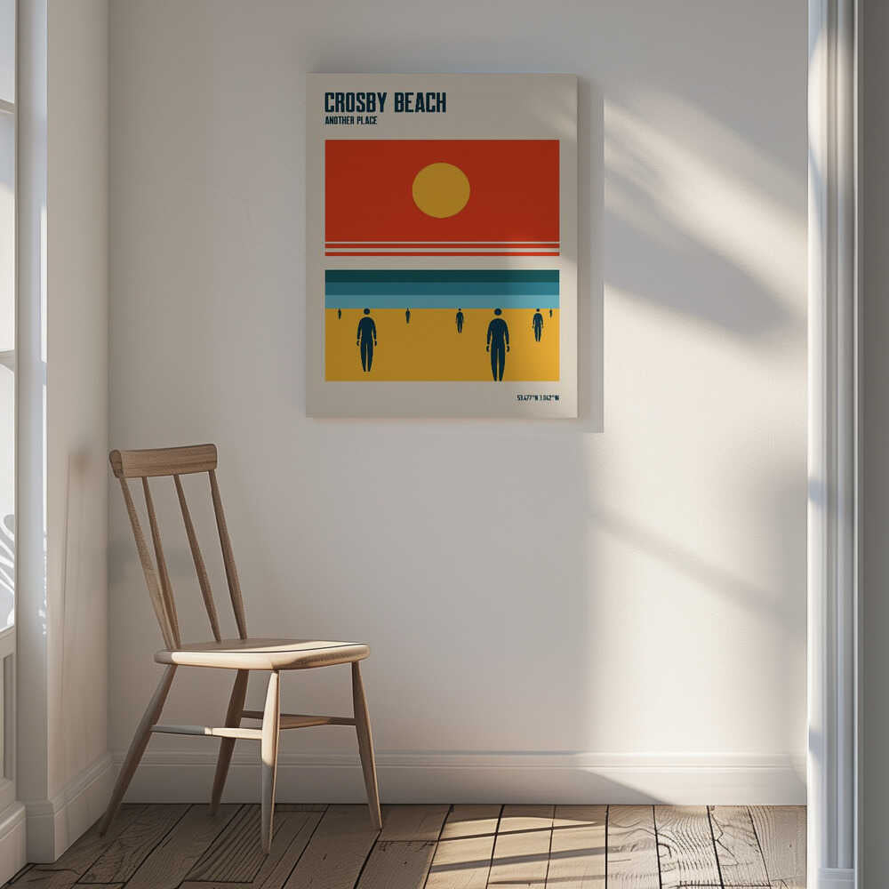 Crosby Beach Sun and Figures, arte de Retrodrome