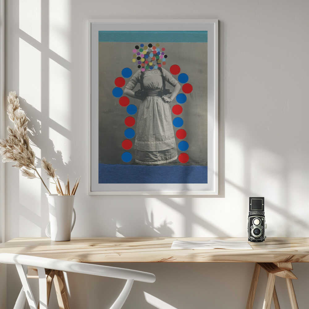 Vintage Woman Colorful Dots, arte de Naomi Vona