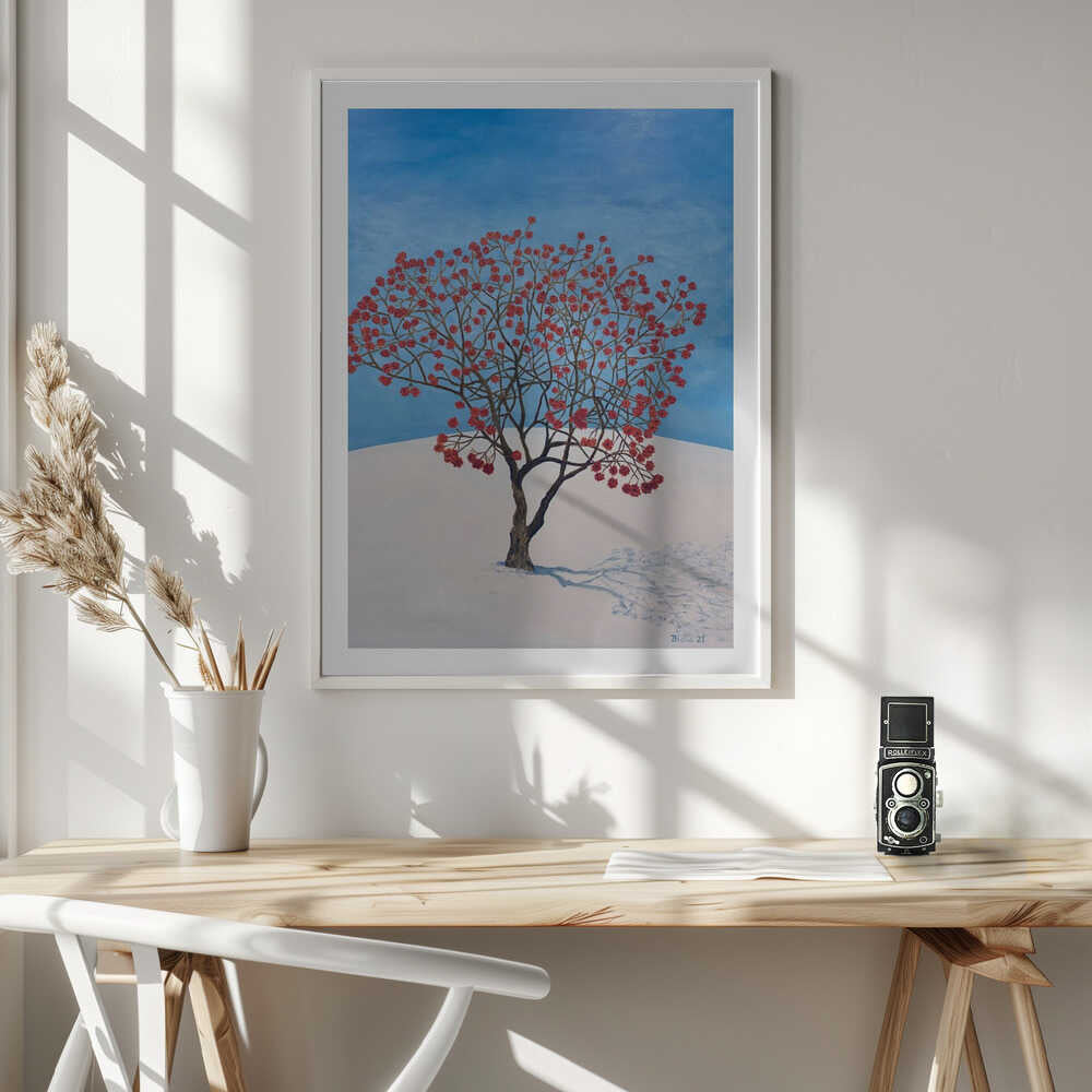 Winter Tree Red Berries, arte de Tom Blood
