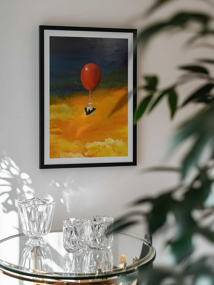 Flying Puppy Balloon, arte de Tom Blood