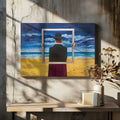 Man Holding Framed Beach, arte de Tom Blood