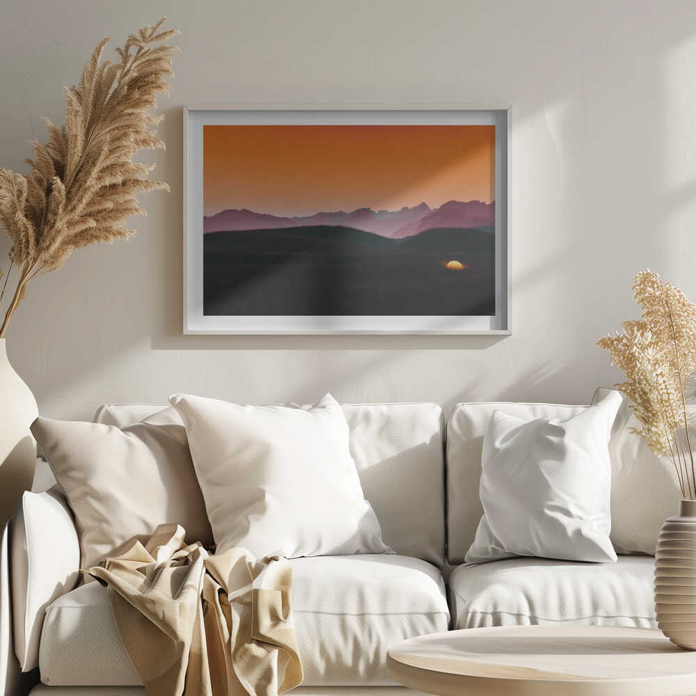 Orange Mountain Sunset, arte de Javier Pardina