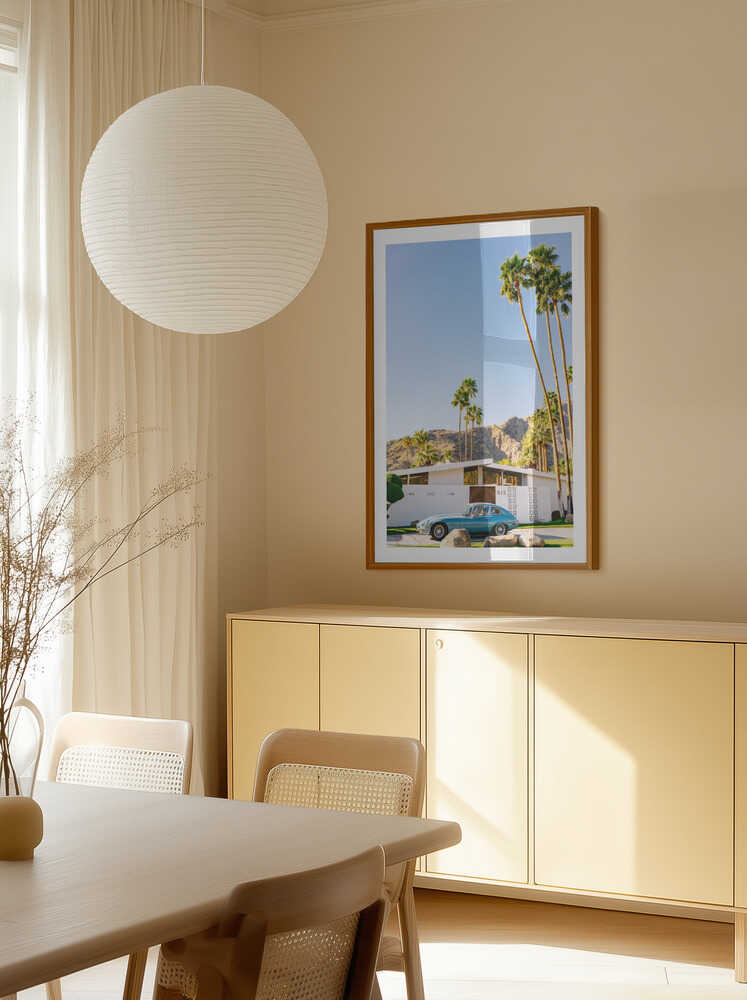 Midcentury Modern Blue Car, arte de Bethany Young