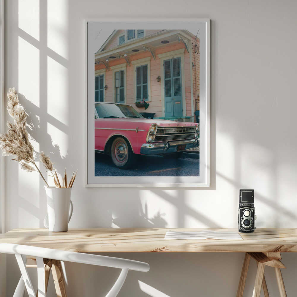 Classic Pink Car House, arte de Bethany Young