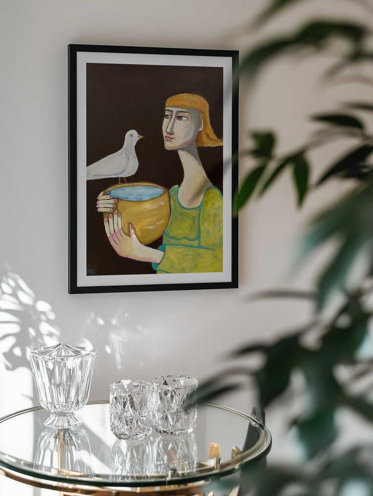 Peaceful Woman with Dove, arte de Sharyn Bursic