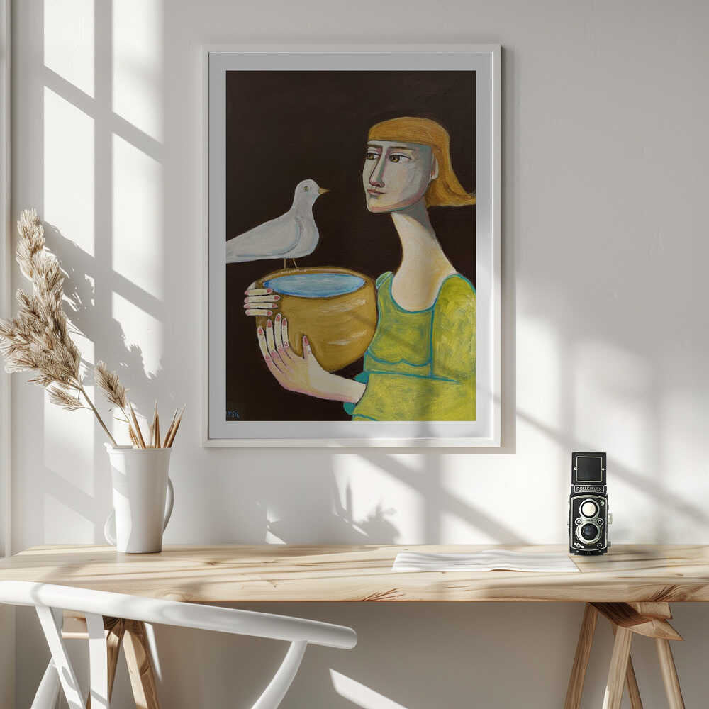 Peaceful Woman with Dove, arte de Sharyn Bursic