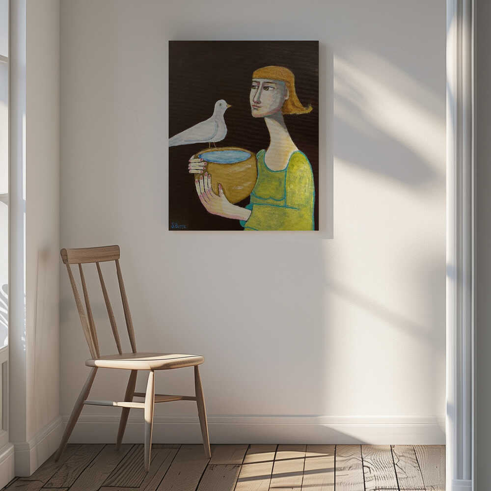 Peaceful Woman with Dove, arte de Sharyn Bursic