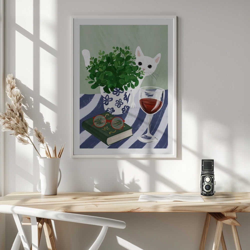 Cozy Cat Reading Nook, arte de EMELIEmaria