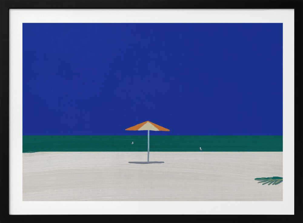 Serene Beach Umbrella, arte de Little Dean