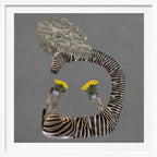 Whimsical Zebra Flowers, arte de Collage Malage
