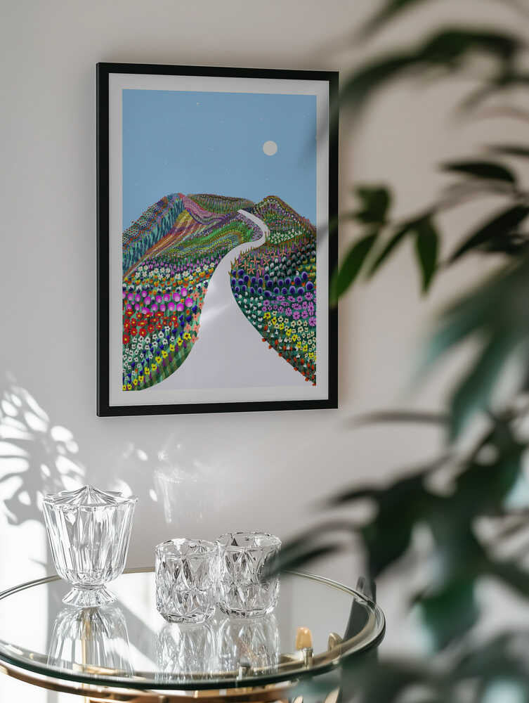 Winding Flower Mountain Path, arte de Uma Gokhale