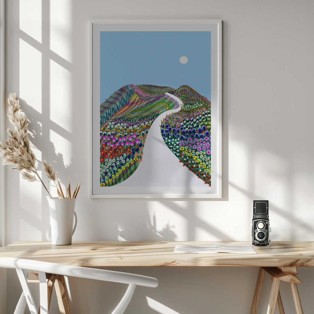 Winding Flower Mountain Path, arte de Uma Gokhale