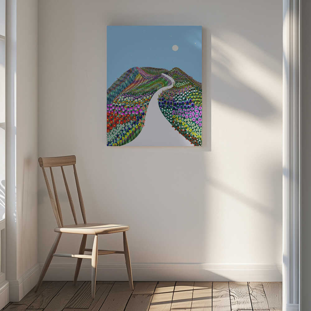 Winding Flower Mountain Path, arte de Uma Gokhale