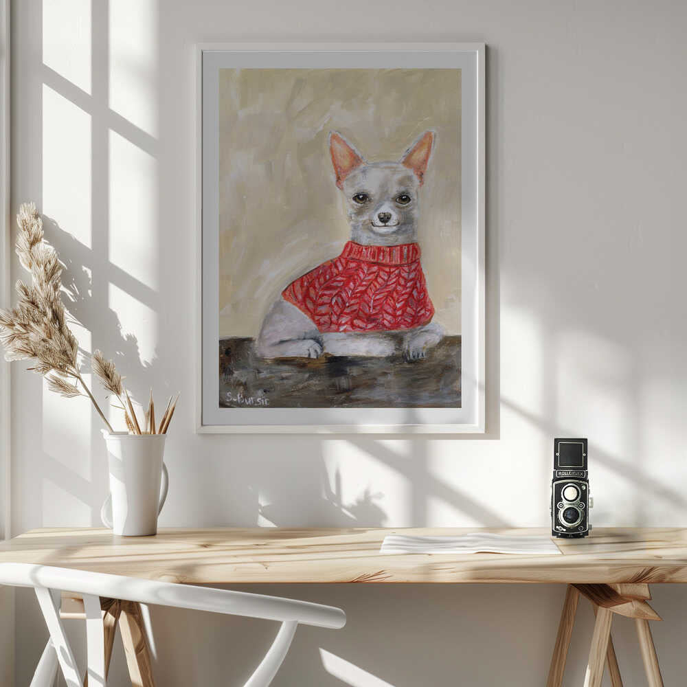 Chihuahua in Red Sweater, arte de Sharyn Bursic
