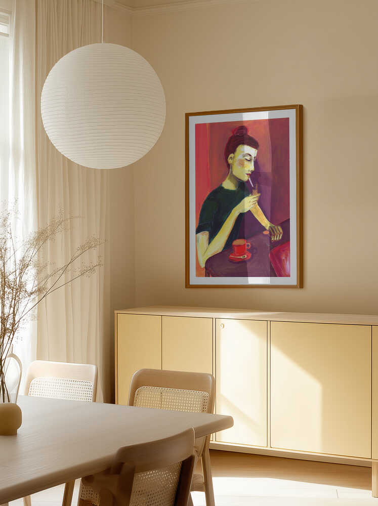 Smoking Woman With Coffee, arte de Sharyn Bursic