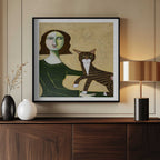 Woman with Tabby Cat, arte de Sharyn Bursic