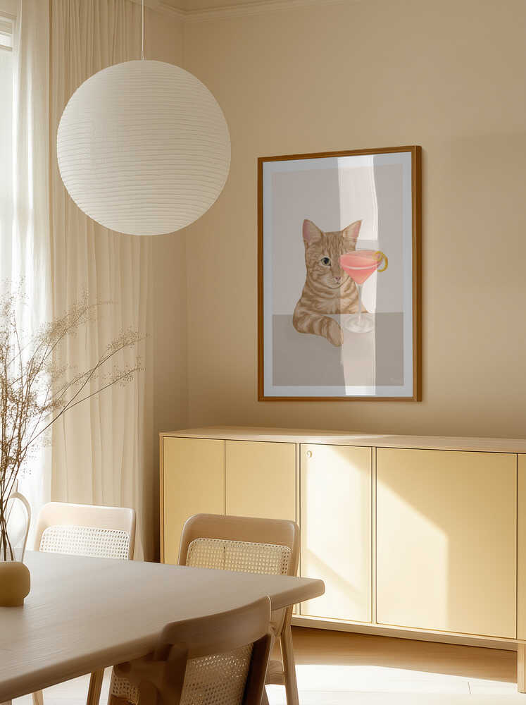 Curious Cat Cocktail, arte de Tara Royle