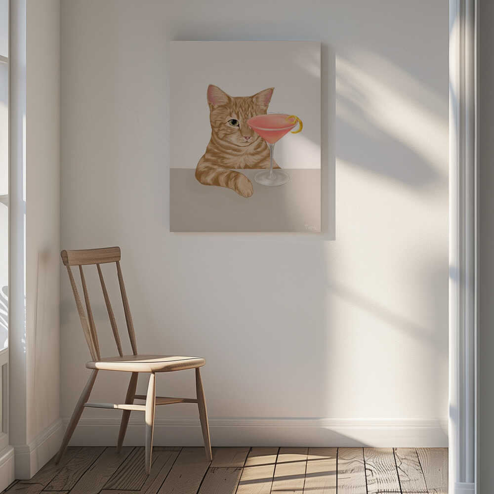 Curious Cat Cocktail, arte de Tara Royle