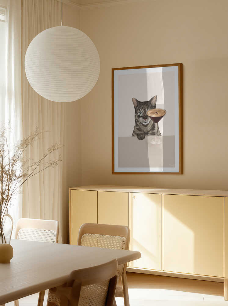 Curious Cat Coffee Martini, arte de Tara Royle