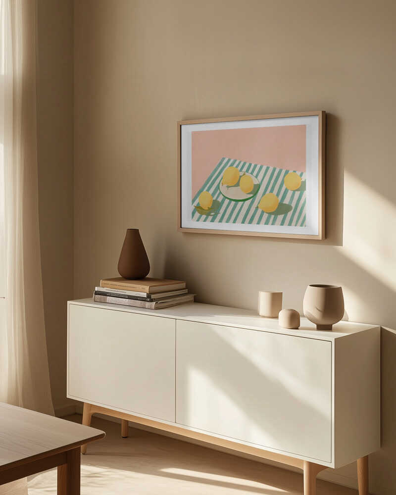 Lemons and stripes, arte de Jenny Liz Rome