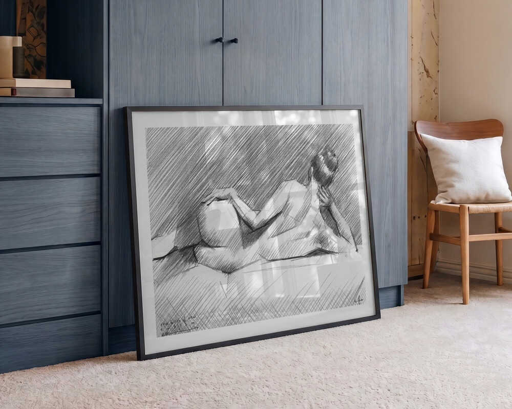 Reclining Nude Study, arte de Corné Akkers