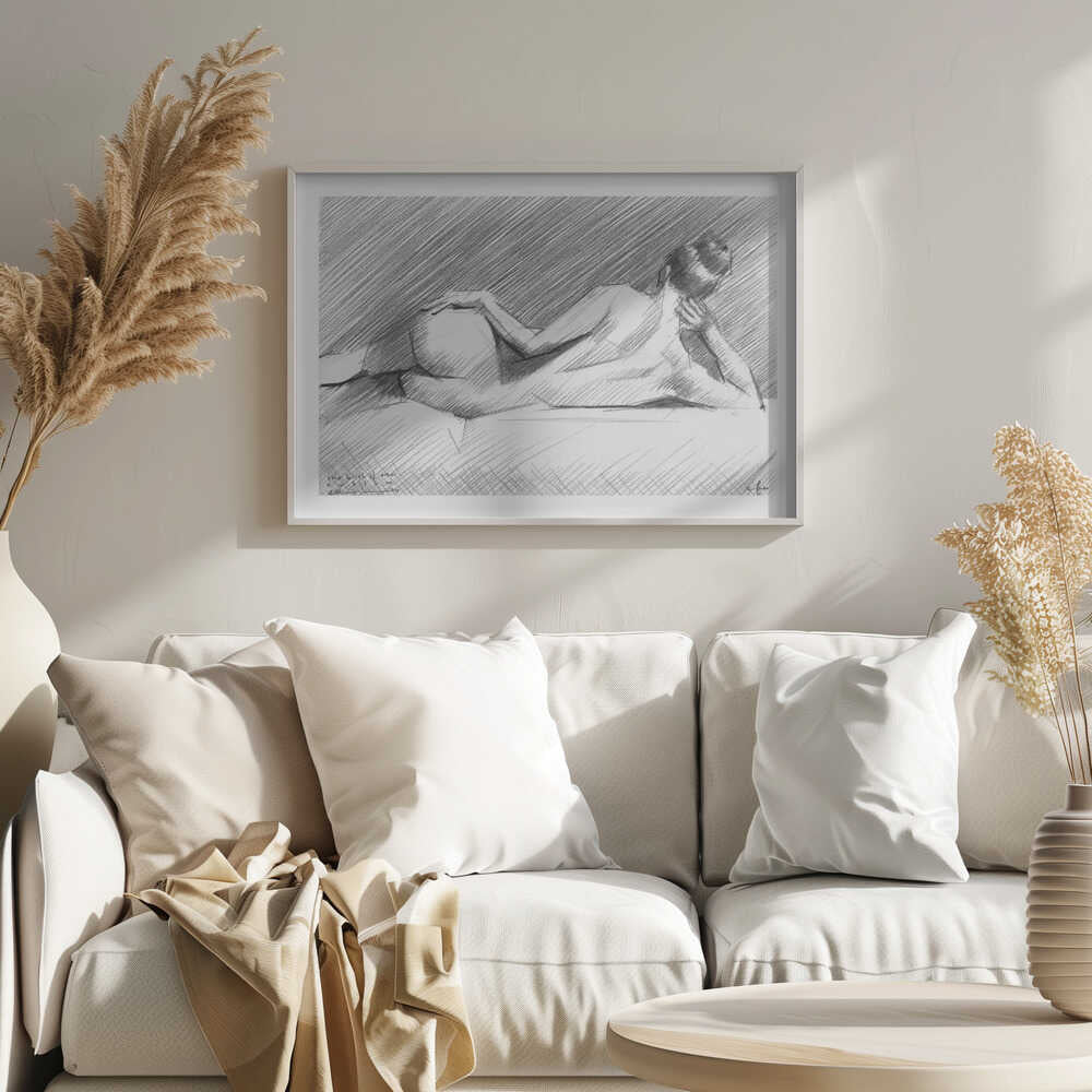 Reclining Nude Study, arte de Corné Akkers