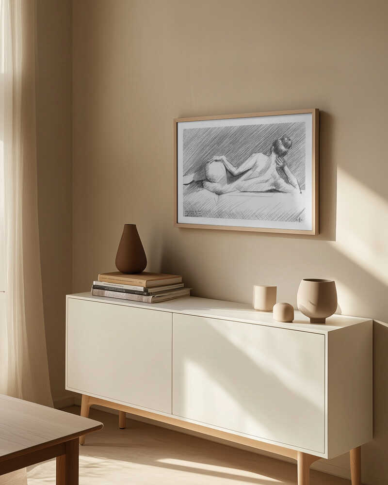Reclining Nude Study, arte de Corné Akkers