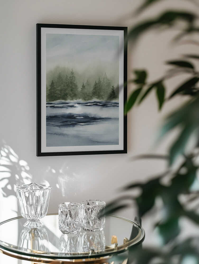 Misty Forest Lake, arte de Rachel Elise
