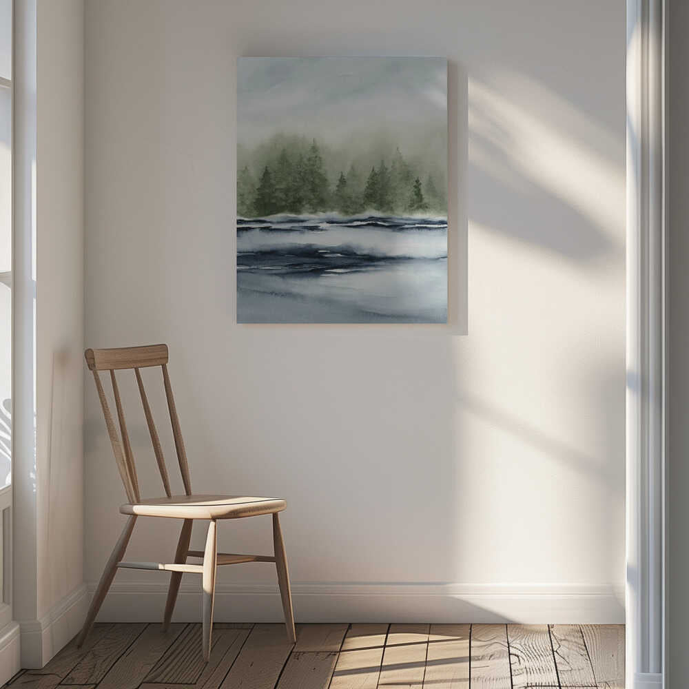 Misty Forest Lake, arte de Rachel Elise