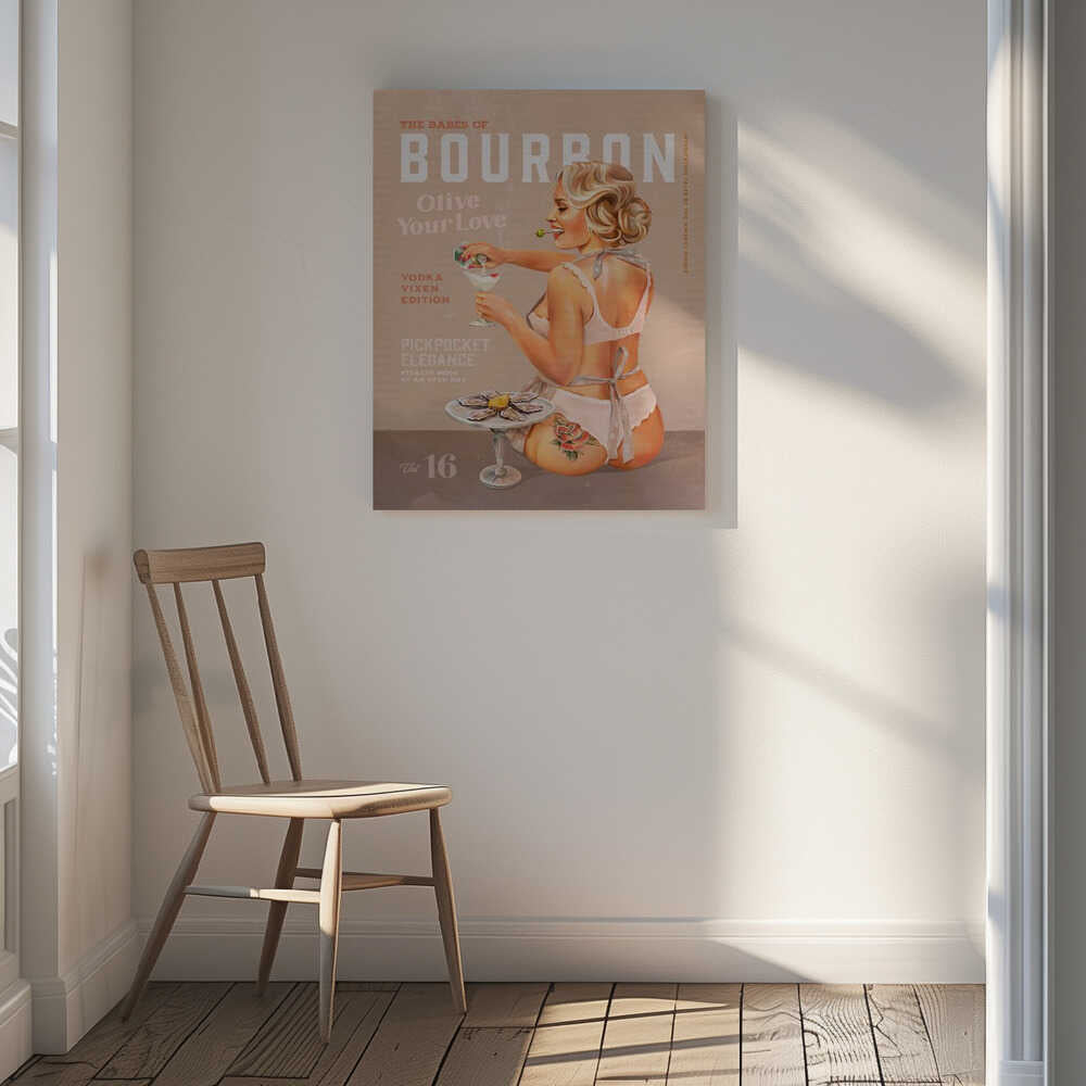 Bourbon Babe Vol 16 Vintage Vodka Martini Pin Up Girl, arte de The Whiskey Ginger