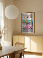 Vintage Pink Car Street, arte de Gabor Estefan