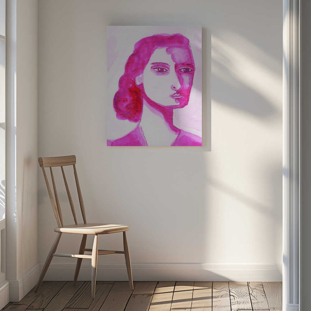 Expressive Pink Portrait, arte de Sharyn Bursic
