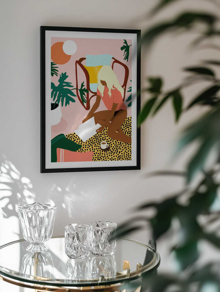 Blonde Woman Reading Home, arte de Kintsugi99
